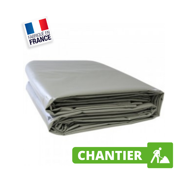 Bâche Chantier 3 x 3 m 640 g/m² - Bâche Chantier, BTP et Travaux