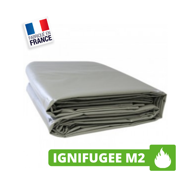 Bâche 680 g/m² Ignifugée M2 - 6 x 3 m