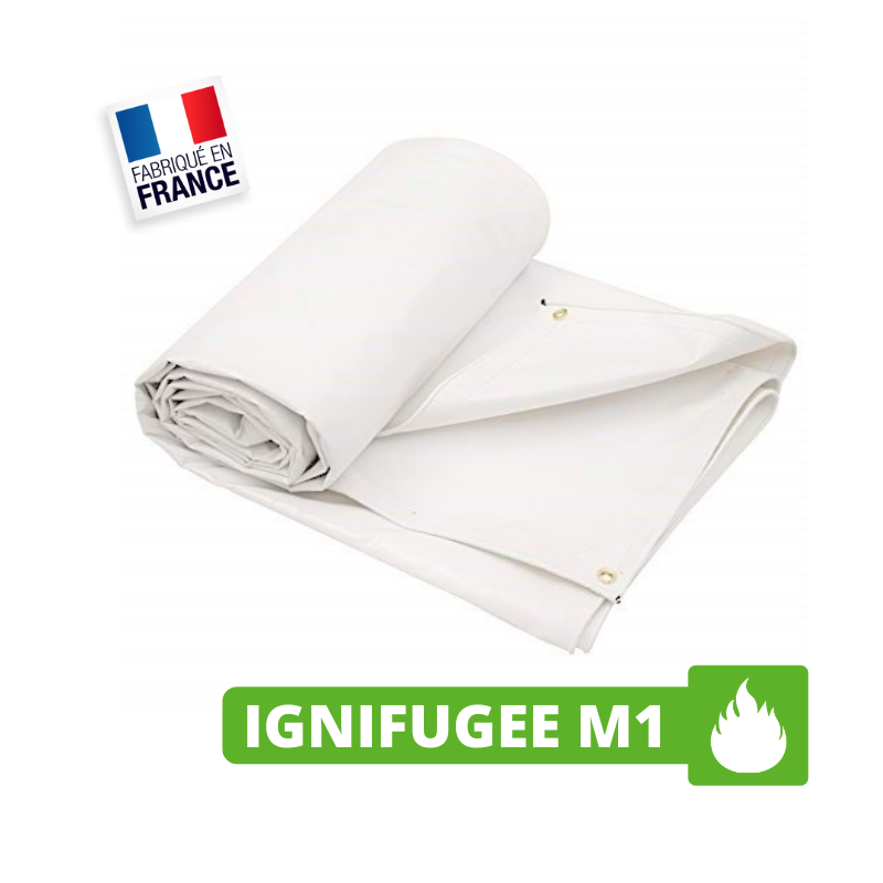 Bâche 530 g/m² Ignifugée M1 - 6 x 5 m - Bâche PVC ignifugée M1 Bâche 530 g/m² Ignifugée M1 - 6 x 5 m - Bâche PVC ignifugée M1