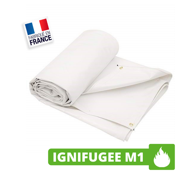 Bâche 530 g/m² Ignifugée M1 - 6 x 5 m - Bâche PVC ignifugée M1