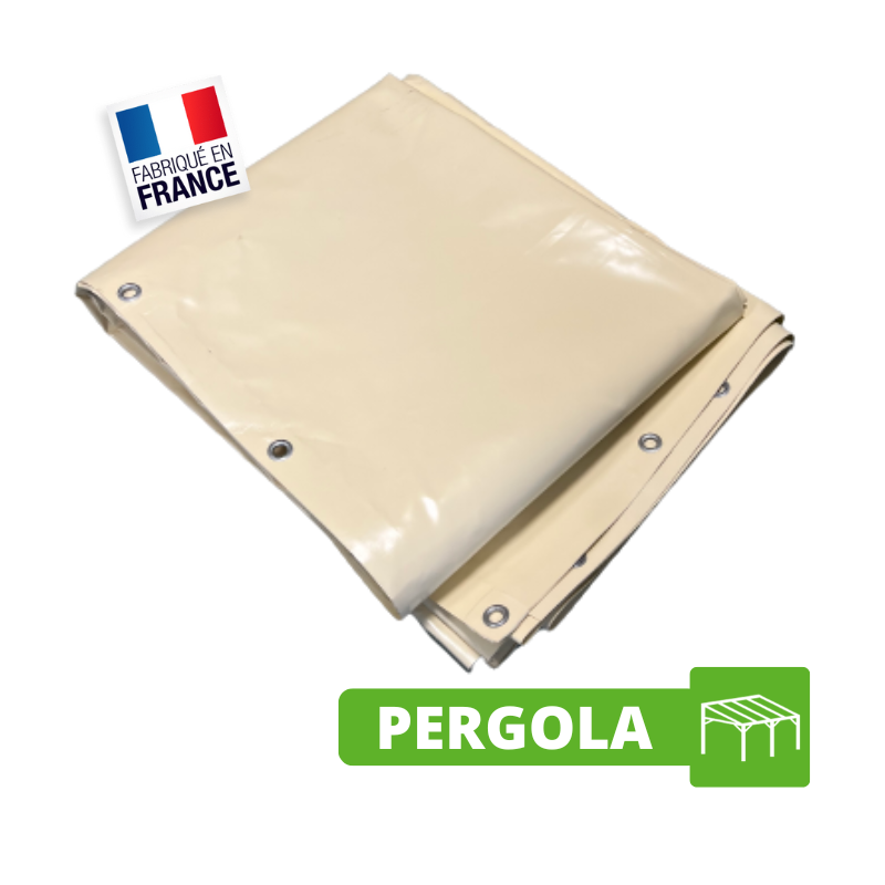 Toile Pergola 3.50 x 3 m Ivoire - Bâche Pergola PVC 640 g/m² - Haute Résistance et 100% Etanche