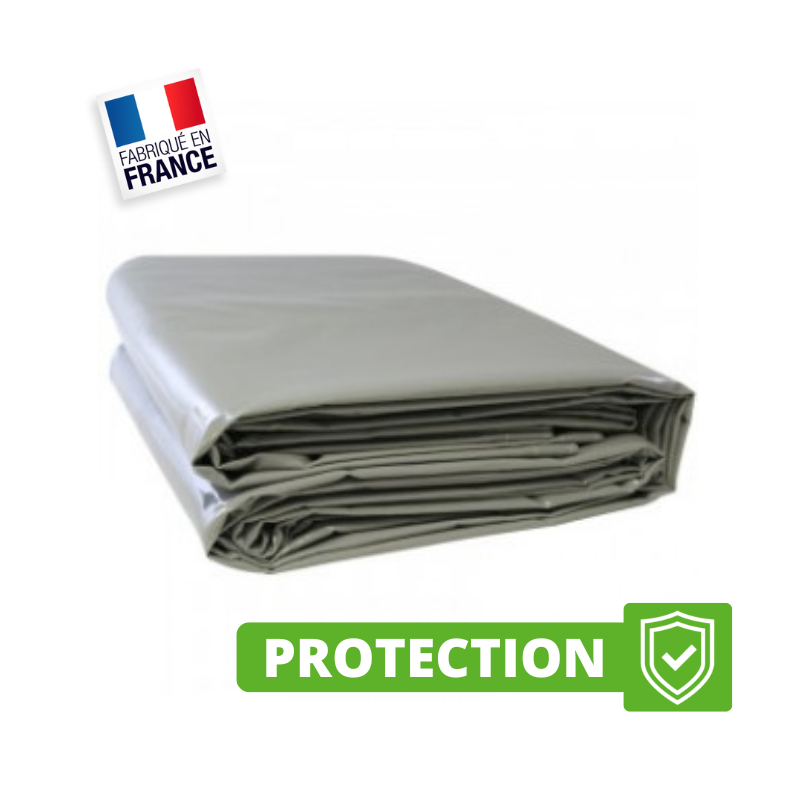 Bâche Protection 8 x 6 m gris 540 g/m² - Bâche de Protection