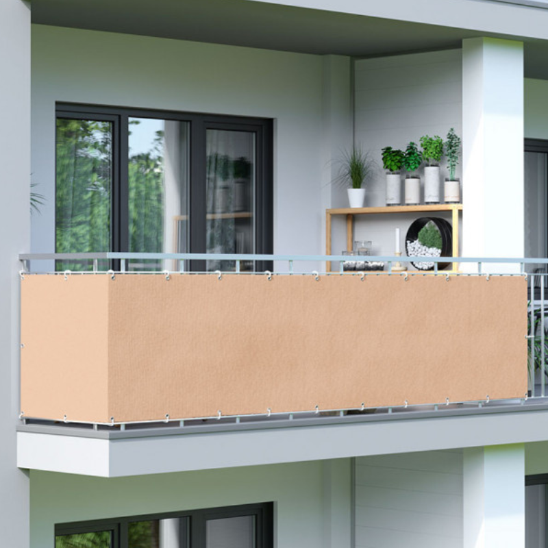 Brise vue PVC pour balcon avec oeillets en métal renforcé, version