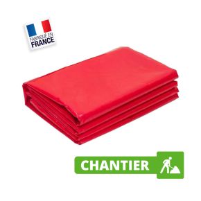 Bâche Chantier et Travaux 5x3 m Rouge 900 g/m² - Bâche Chantier et Travaux