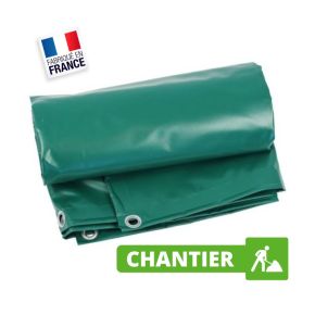 Bâche Chantier et Travaux 20x15 m Vert 900 g/m² - Bâche Chantier et Travaux