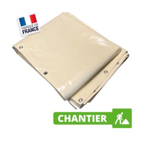 Bâche Chantier et Travaux 20x12 m Ivoire 900 g/m² - Bâche Chantier et Travaux