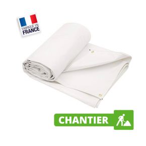 Bâche Chantier et Travaux 20x15 m Blanc 680 g/m² - Bâche Chantier et Travaux