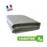 Bâche Chantier et Travaux 3x3 m Gris Anti-Feu Ignifugée M2 680 g/m² - Bâche Chantier et Travaux