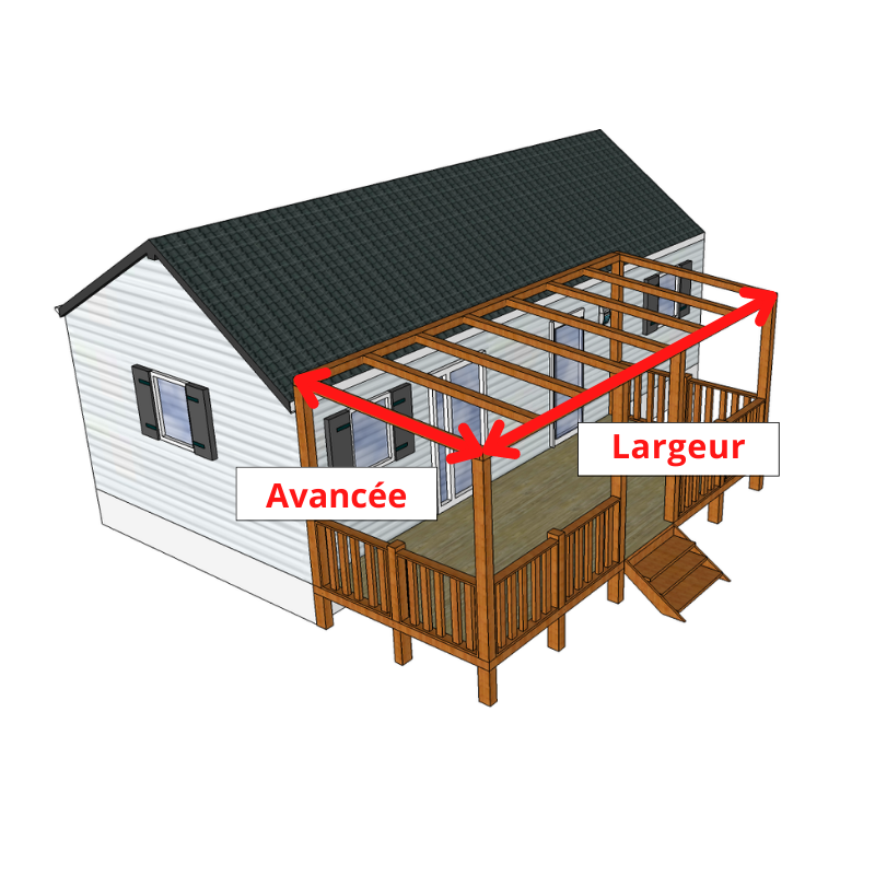 Bâche sur mesure pour terrasse de mobil home