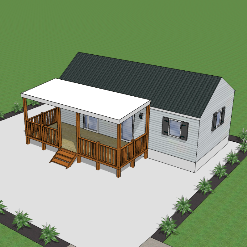 Représentation du toit de la terrase du mobilhomme Représentation du toit de la terrase du mobilhomme