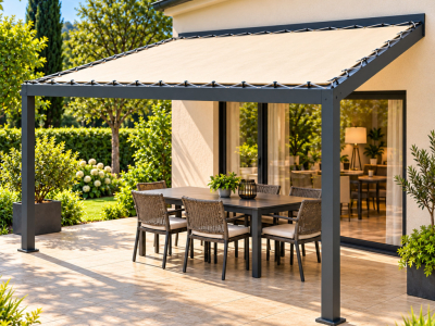 Bâche de pergola imperméable pour protéger sa terrasse de la pluie